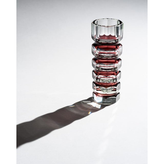 Ruby Red Block Vases from Ilm-Kristall, East Germany, 1970s, Set of 2 For Sale - Image 15 of 18