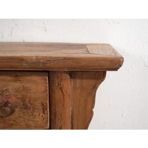 Wood Low Shanxi Elm Console For Sale - Image 7 of 11