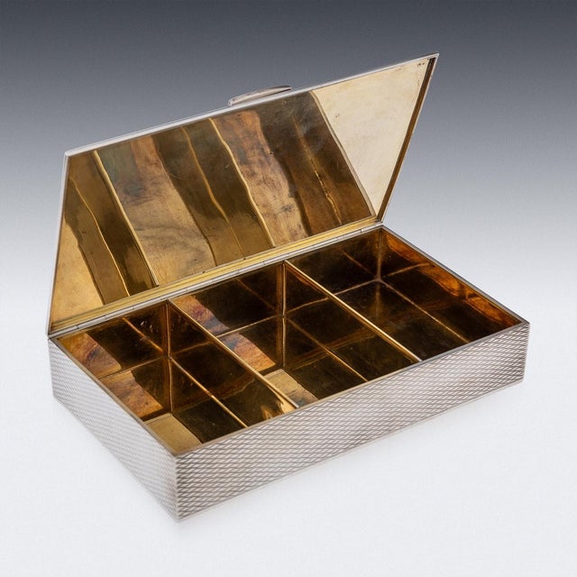 Vintage 20th Century French Silver Cigar Box from Hermès, 1970s For Sale - Image 16 of 18