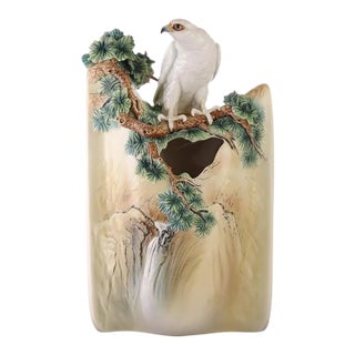 Limited Edition Franz White Falcon Sculptural Porcelain Vase No. 075/688 For Sale