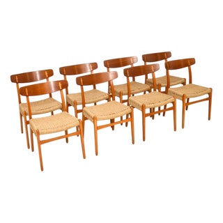 Vintage Danish CH-23 Dining Chairs attributed to Hans Wegner for Carl Hansen, 1960s, Set of 8 For Sale