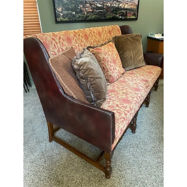 2000 - 2009 Reproduction Tuscany Style Hand Carved Open Leg Sofa Attributed to Century Furniture For Sale - Image 5 of 10