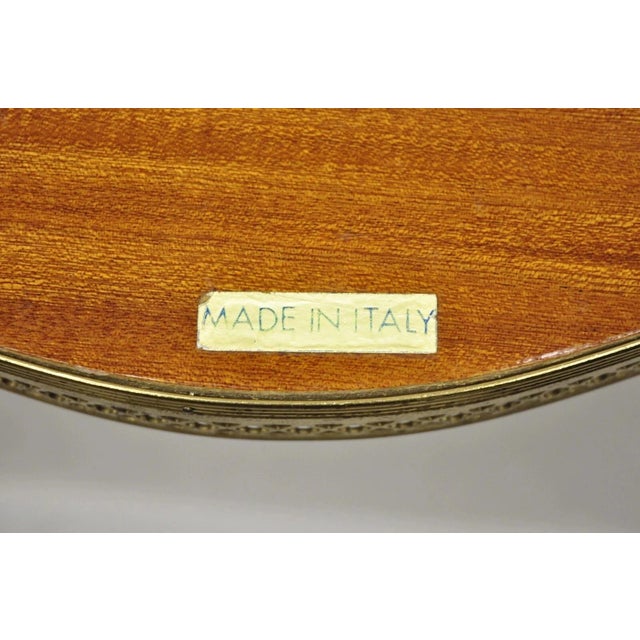 Vintage Italian Lacquered Wood & Brass Chariot Marquetry Inlay Bar Serving Tray For Sale - Image 10 of 12