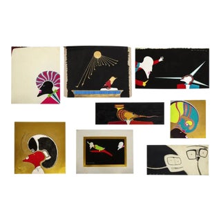 Vilem Saenz (B.1967) Modernist Paintings - Set of 8 For Sale