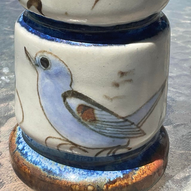 Ceramic Large 1950s Tonala Candlestick Holders Signed by Ken Edwards- a Pair For Sale - Image 7 of 9