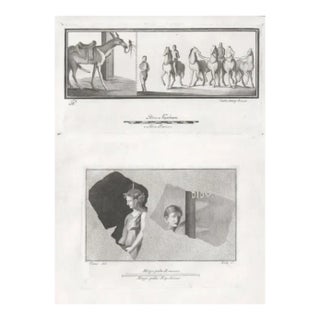 1762 Classical Italian Engraving of Classical Scenes With Horses For Sale