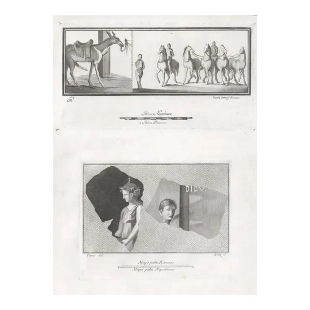 1762 Classical Italian Engraving of Classical Scenes With Horses For Sale