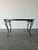 Mid-Century Modern Black Wrought Iron Rose Patio Coffee Table With Round Glass Top by Woodard, Mid-20th Century For Sale - Image 3 of 14