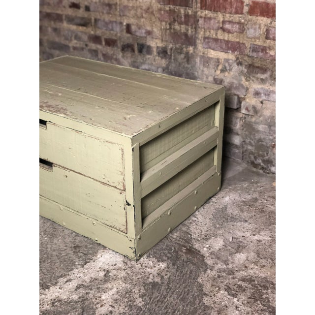 Metal Vintage French Green Pastel Iron Cabinet, 1980s For Sale - Image 7 of 11