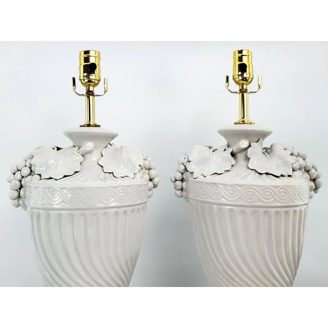 Lamps Pair Italian Blanc De Chine Restored For Sale - Image 10 of 13