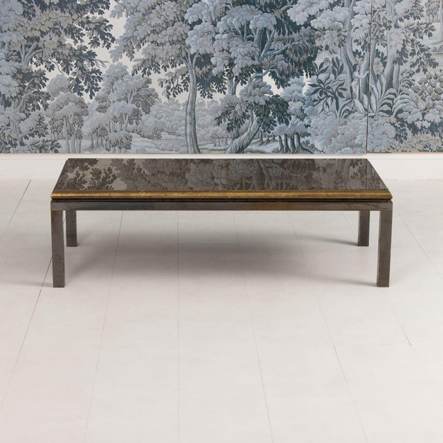 Mid 20th Century Attributed to French Maison Jansen Bronze and Églomisé Coffee Table For Sale - Image 10 of 18