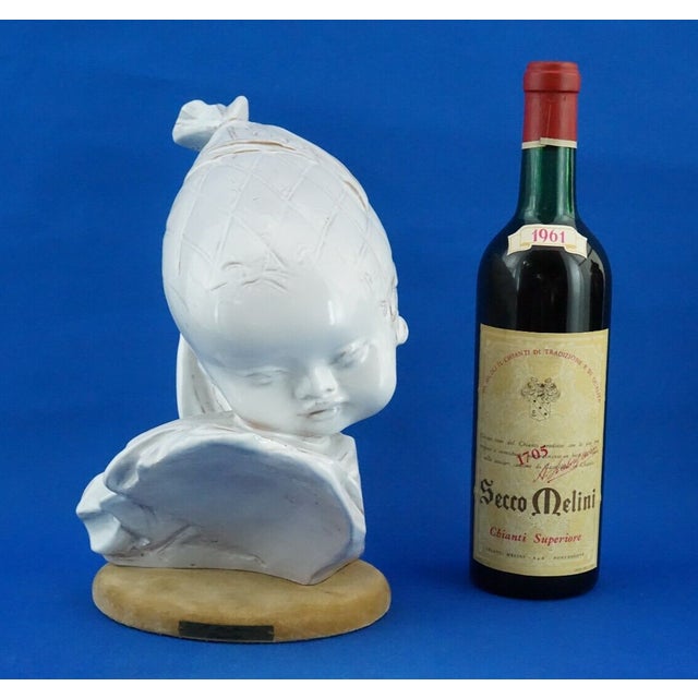 20th Century Futurist Ceramic Sculpture Bust of Girl by Domenico Matteucci, Italy For Sale - Image 3 of 18