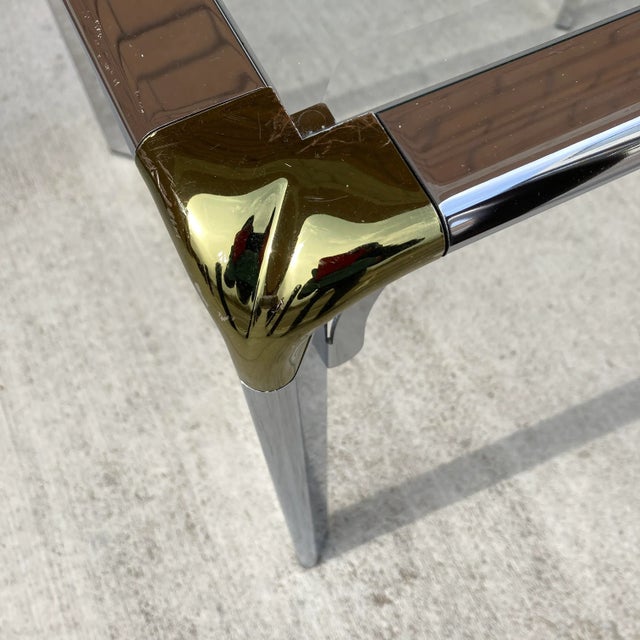 Metal Chrome Brass Waterfall Table From Belgo Chrome For Sale - Image 7 of 13