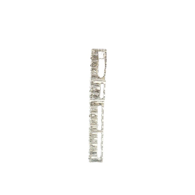 Contemporary Late 20th-Century Baguette and Brilliant Cut Natural Diamond Cross Pendant For Sale - Image 3 of 5