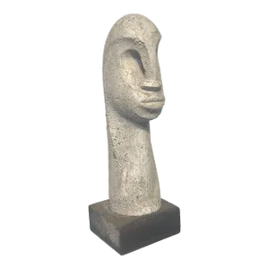 Vintage Primitive Carved Pacific Island Head Sculpture