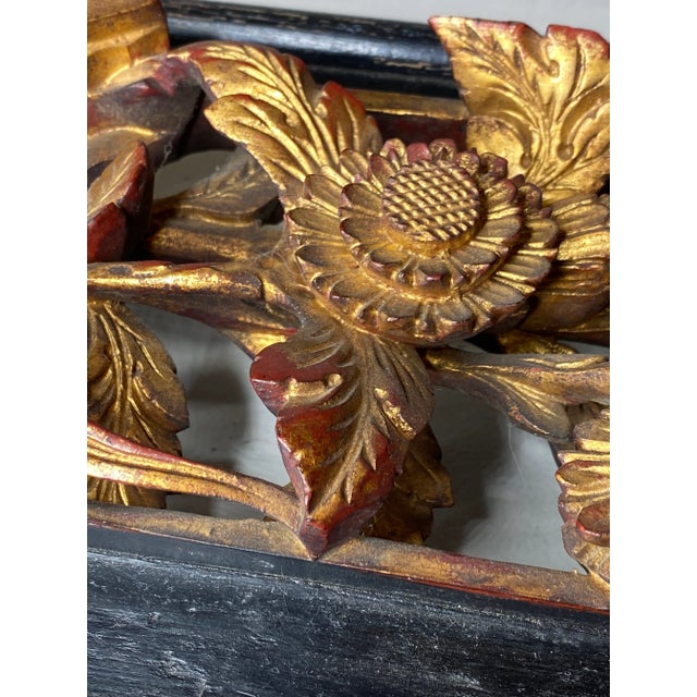 Gold Large Antique Chinese Carved Panel For Sale - Image 8 of 12