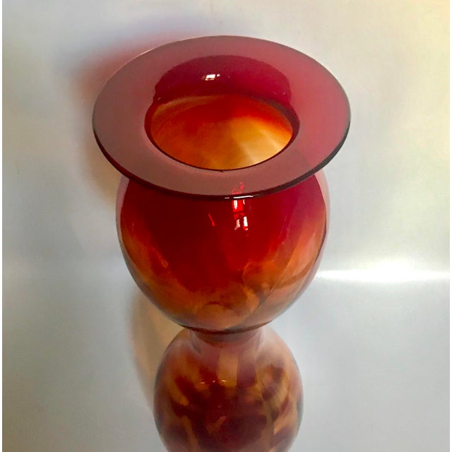 2000 - 2009 Blenko #2129 19" Amberina Floor Vase For Sale - Image 5 of 7