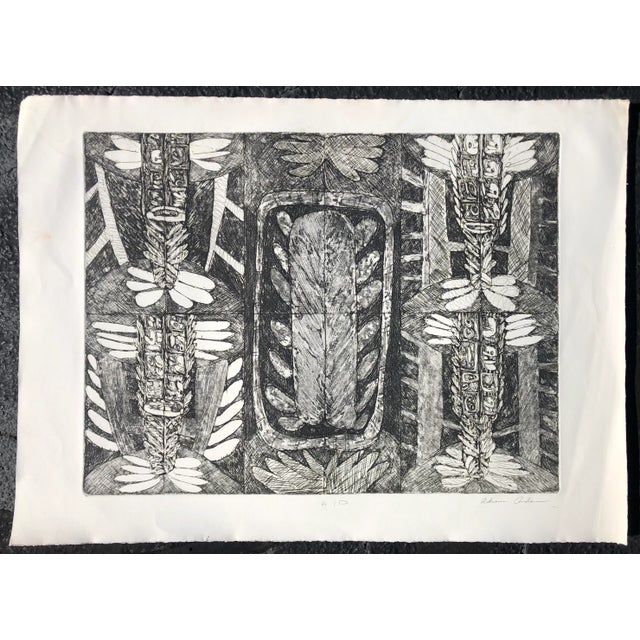 Abstract etching by Atlanta artist Adrienne Anderson (1949-2020). Anderson earned her MFA from University of Georgia and...