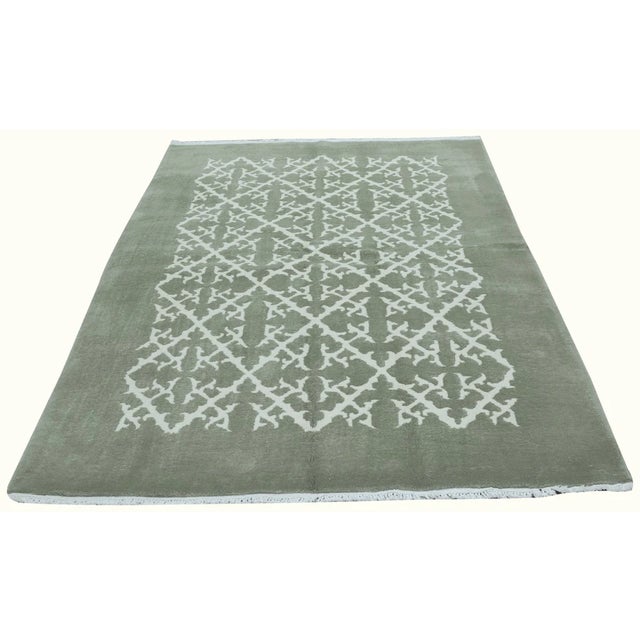 Vintage Chinese Art Deco Hand Knotted Wool Rug, 9'9'' X 12' For Sale - Image 4 of 6