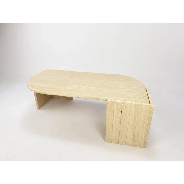 Mid-Century Modern Mid-Century Italian Travertine Coffee Table, 1980s For Sale - Image 3 of 17