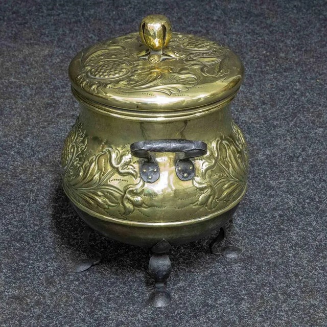 Arts and Crafts Brass Log Bin, 1890s For Sale - Image 12 of 12
