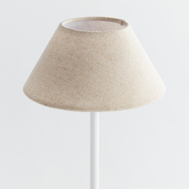 French Country Alluna Cordless Led Lamp 14" - Ecru Linen Shade/White Base For Sale - Image 3 of 10