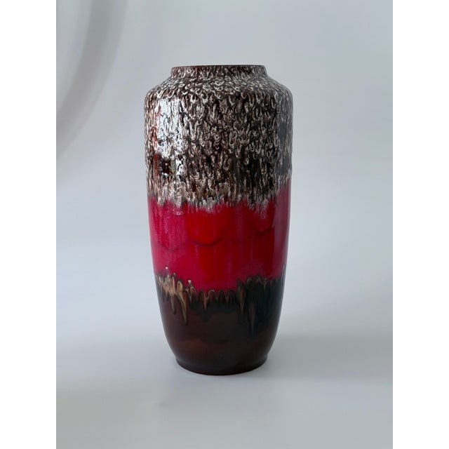 Large floor vase made of glazed ceramic, Scheurich, Germany, 1960s. This large vase in the FAT Lava style of the 1960s is...