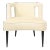 Mid Century Modern Cutout Barrel Back Chair in Pearl Holly Hunt Ecriture Velvet For Sale