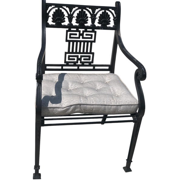 Late 19th Century Pair of Late 19th Century Greek Revival Cast Iron Chairs For Sale - Image 5 of 7