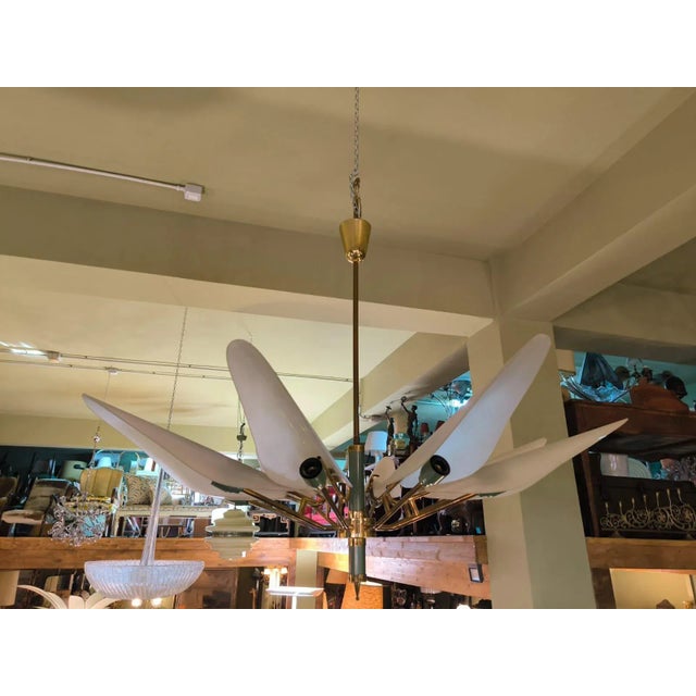 Metal Sputnik Glass Chandelier, 1960s For Sale - Image 7 of 8