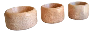 Set of 3 Pink Marble Smooth Carved Mavis Serving Bowls by Blue Pheasant and Made Goods