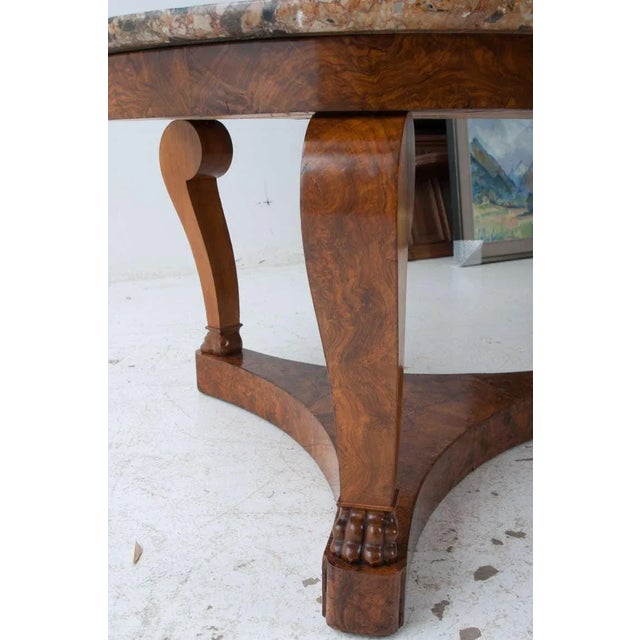 Wood 19th Century French Restauration Period Marble Center Table For Sale - Image 7 of 10