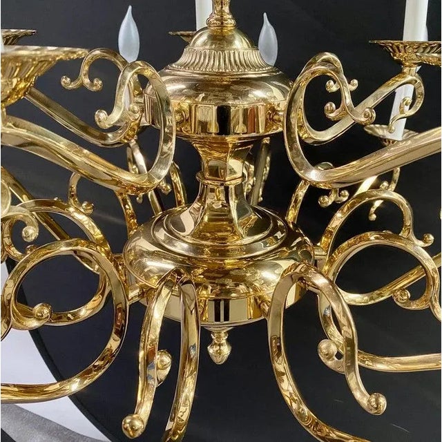 English Victorian Style Brass Chandelier, 15 Arms For Sale - Image 9 of 12