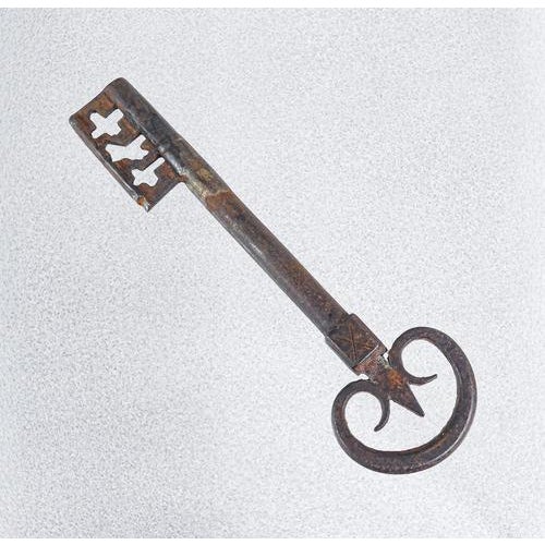Antique Lock with Iron Key, 1800s For Sale - Image 15 of 18