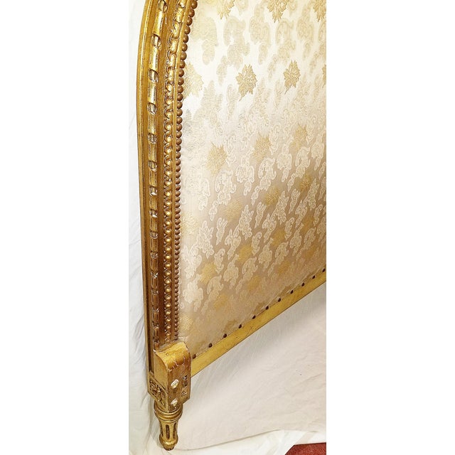 Wood Gilt Louis XVI Style Twin Headboard and Footbard C. 1920s For Sale - Image 7 of 12