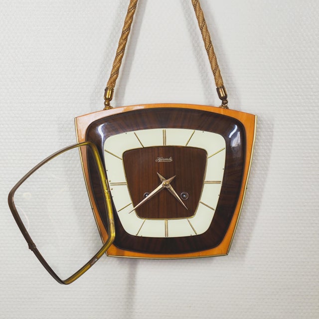 Authentic mid-century modern wall clock manufactured in West Germany in 1962 by the renowned Franz Hermle & Sohn (FHS)...
