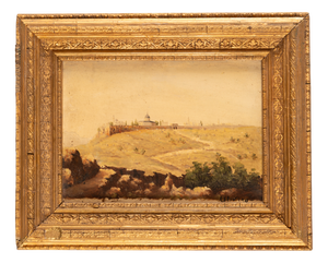Olivero, Sunlit Middle-Eastern Hilltop Cityscape, 1890s-1910s, Oil on Board