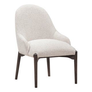 Glendale Stone White Performance Chenille Dining Chair For Sale