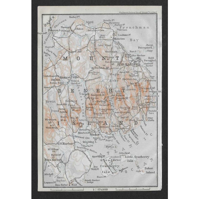1909 Mount Desert Island Antique Maine Map Chairish