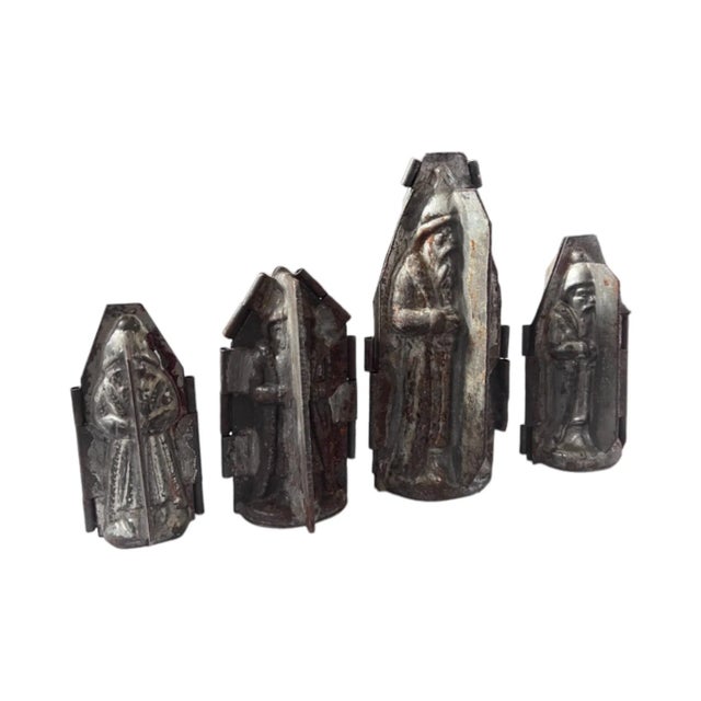 Set of 4 Antique French Santa Claus Chocolate Molds For Sale - Image 10 of 11