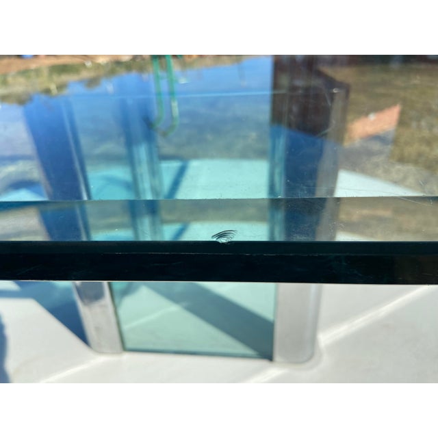 Vintage Mid Century Modern Leon Rosen for Pace Collection Chrome Glass Coffee Table Unmarked For Sale - Image 17 of 18