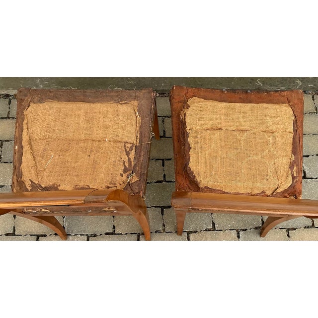 Pair of Antique Cherrywood Biedermeier Side Chairs For Sale In Providence - Image 6 of 12