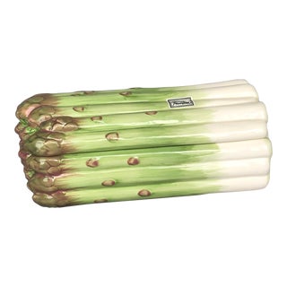Fitz and Floyd Ceramic Asparagus Serving Bowl With Lid For Sale