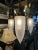 Antique Brass Three Light Tudor Revival Quatrefoil Pattern Chandelier For Sale - Image 4 of 12