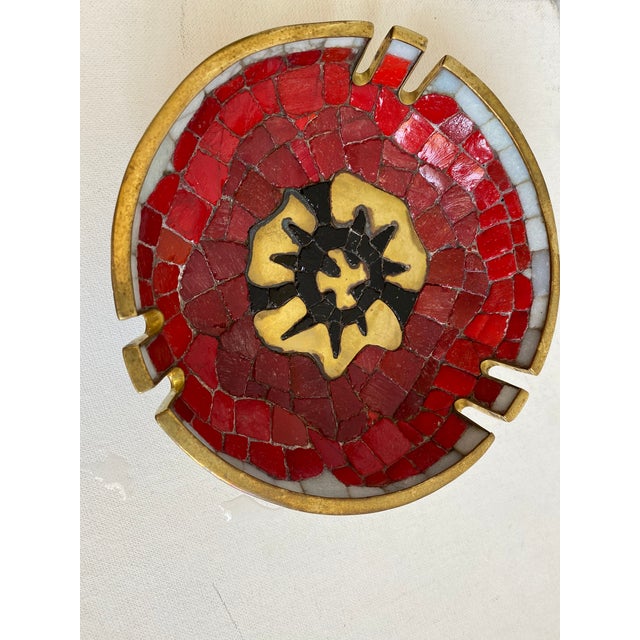 Mexican Salvador Teran Brass and Glass Decorative Bowl For Sale - Image 3 of 6