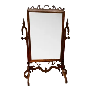 English Oak Floor Standing Dressing Mirror