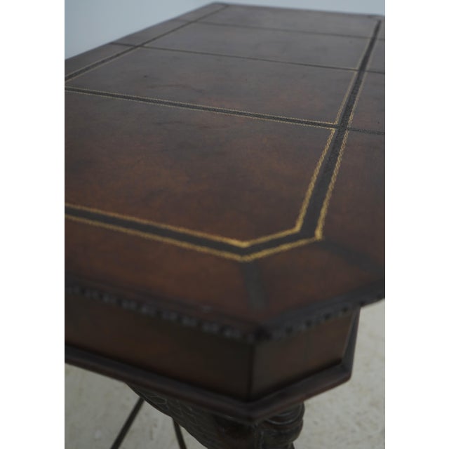 Leather Top Metal Base 1 Drawer Console Table For Sale - Image 9 of 18