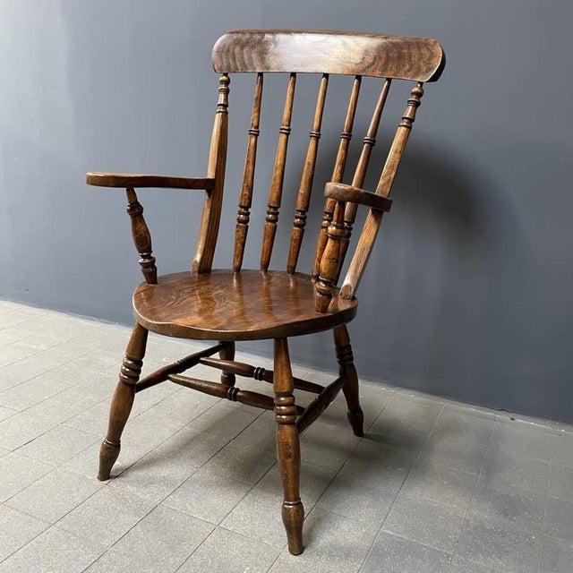 Antique English Elm Windsor Chair For Sale - Image 9 of 18