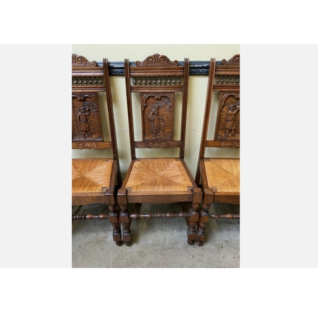 Vintage Oak Chairs, 1945, Set of 6 For Sale - Image 3 of 13