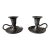 Pair of Vintage Pewter Chamberstick Candle Holders For Sale